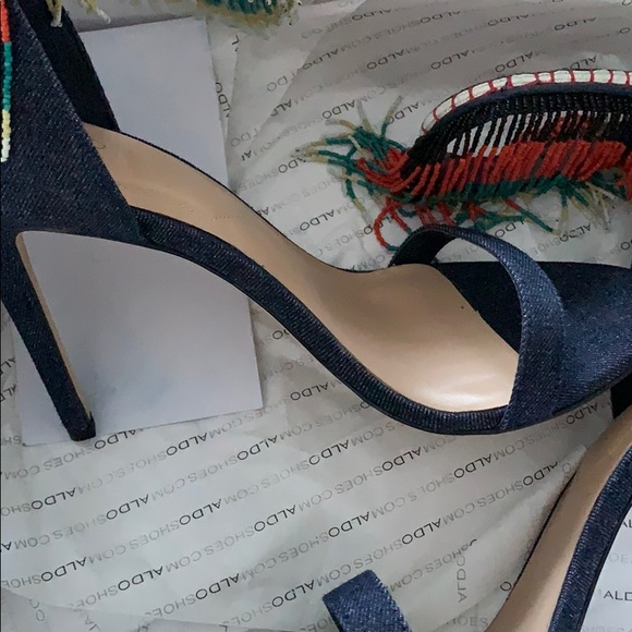 Aldo denim beaded heels - Picture 7 of 12